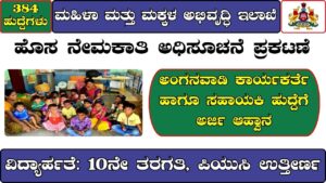 Anganwadi Recruitment tumkur