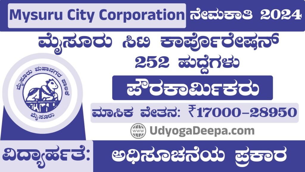 Mysore City Corporation Recruitment 2024