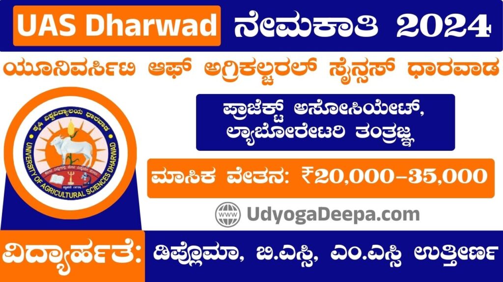 UAS Dharwad Recruitment 2024