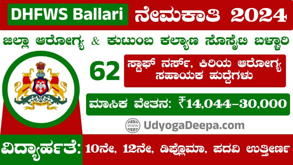 DHFWS Ballari Recruitment 2024