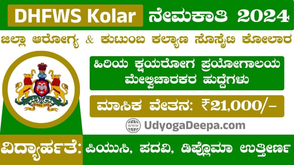 DHFWS Kolar Recruitment 2024