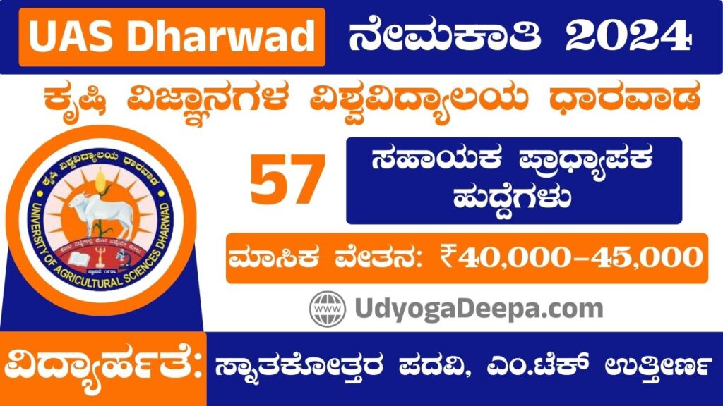 UAS Dharwad Recruitment 2024