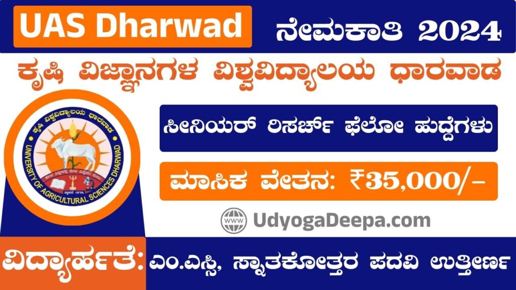 UAS Dharwad Recruitment 2024