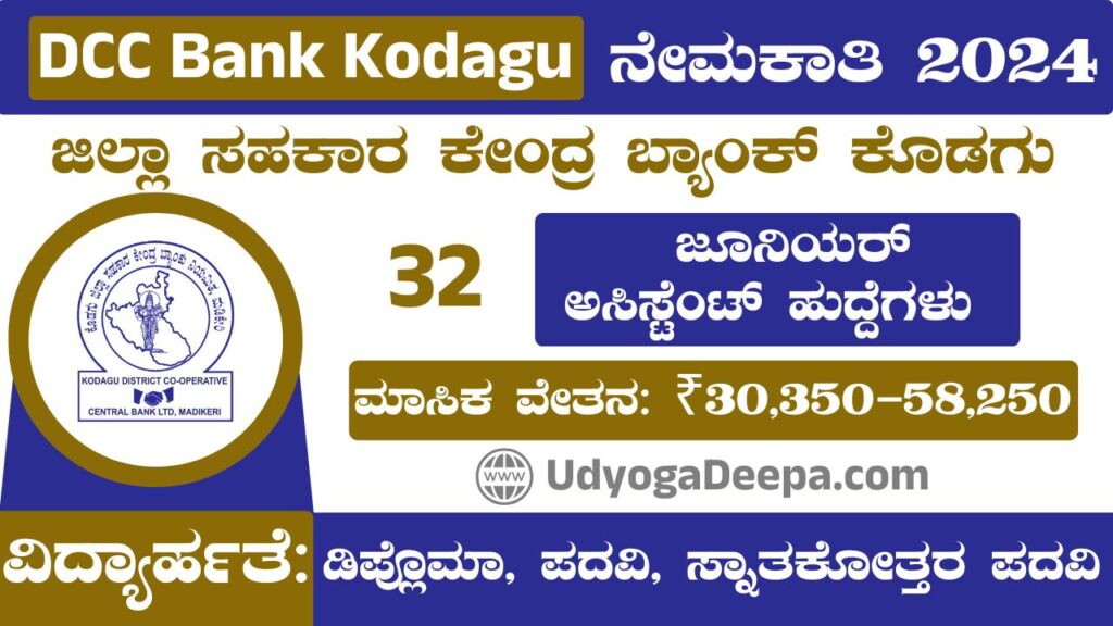 DCC Bank Kodagu Recruitment 2024-25