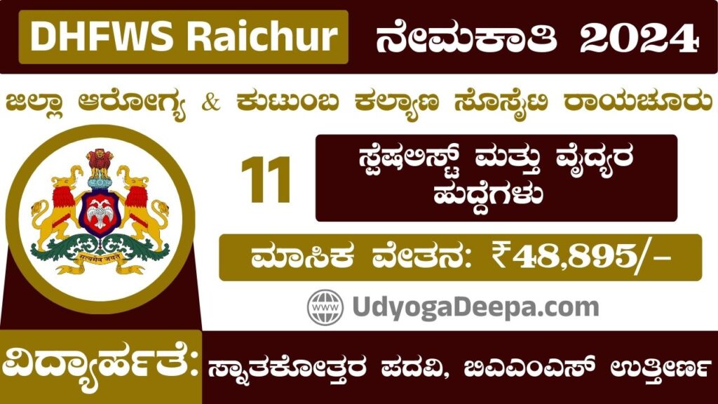 DHFWS Raichur Recruitment 2025