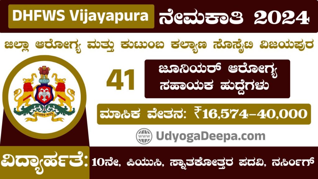 DHFWS Vijayapura Recruitment 2025