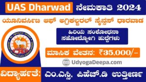 UAS Dharwad Recruitment 2025 