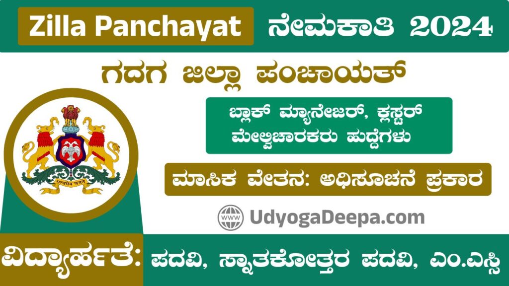 Zilla Panchayat Gadag Recruitment 2025