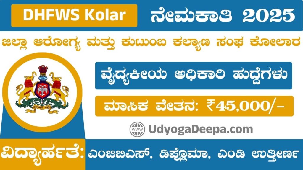 DHFWS Kolar Recruitment 2025