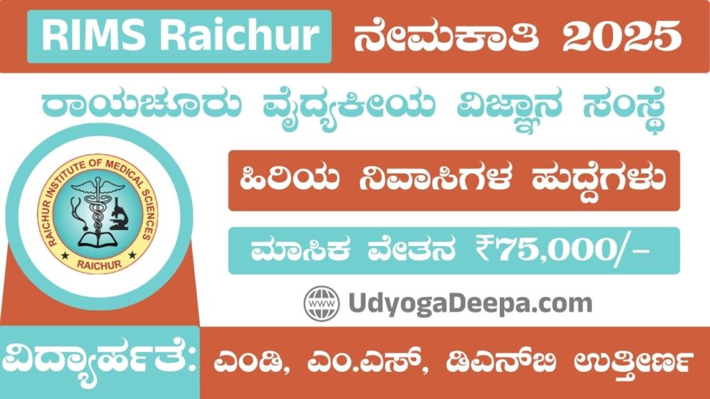 RIMS Raichur Recruitment 2025