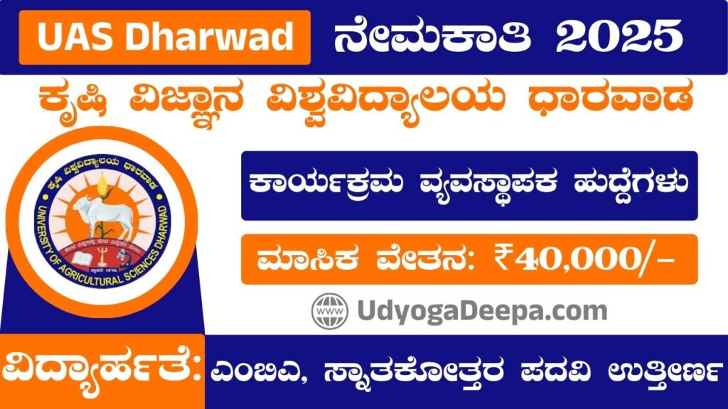 UAS Dharwad Recruitment 2025 