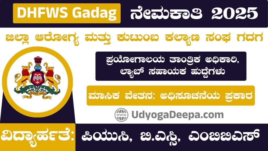 DHFWS Gadag Recruitment 2025