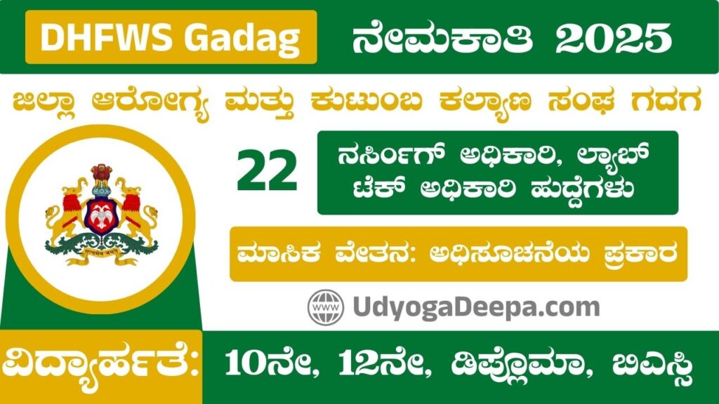 DHFWS Gadag Recruitment 2025