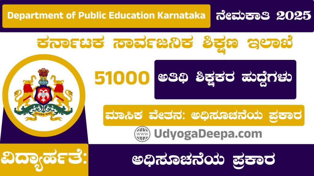 Department of Public Education Karnataka Recruitment