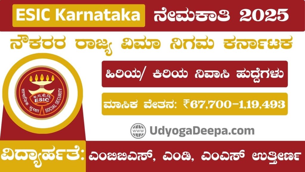 ESIC Karnataka Recruitment 2025