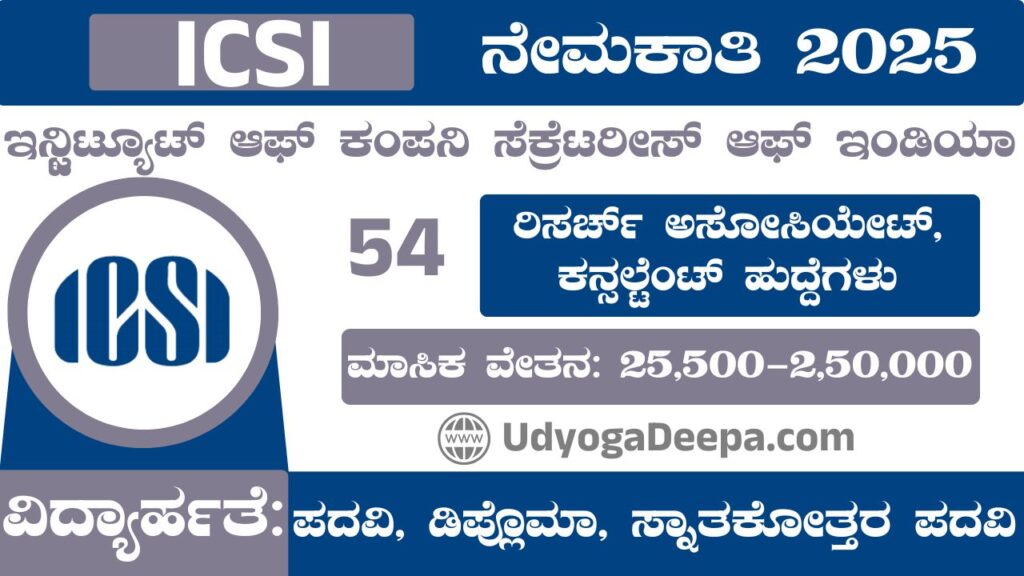 ICSI Recruitment 2025