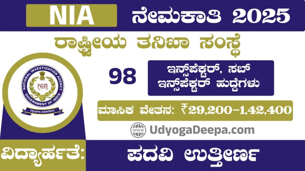 NIA Recruitment 2025