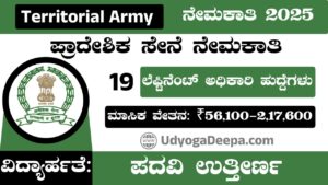 Territorial Army Recruitment 2025