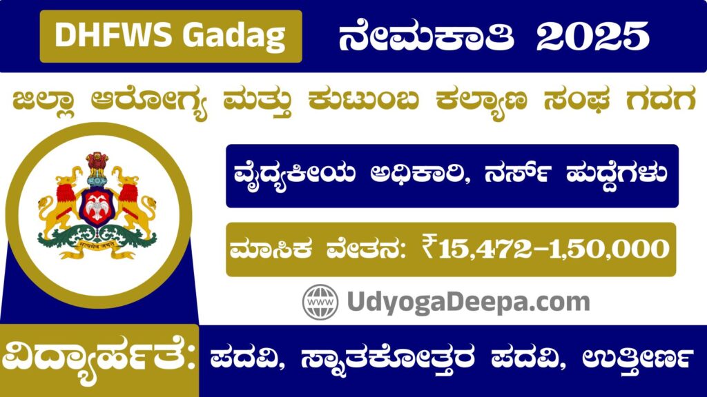 DHFWS Gadag Recruitment 2025