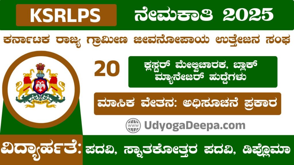 KSRLPS Recruitment 2025