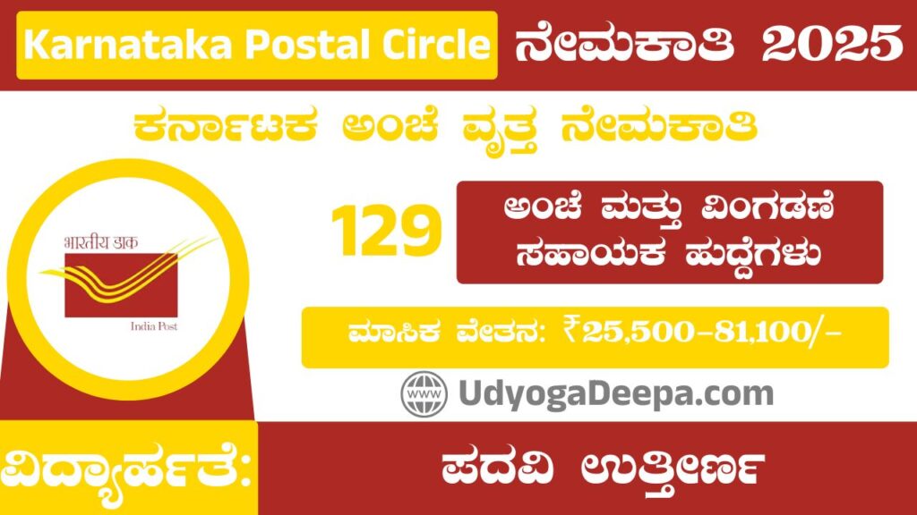 Karnataka Postal Circle Recruitment
